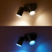 Spot Philips Hue Fugato Black BT 2x4.2W 800lm White and Color Ambiance