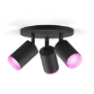 Spot Philips Hue Fugato Black BT 3x4.2W 1200lm White and Color Ambiance