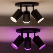 Spot Philips Hue Fugato Black BT 3x4.2W 1200lm White and Color Ambiance