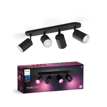 Spot Philips Hue Fugato Black BT 4x4.2W 1600lm White and Color Ambiance