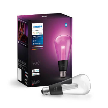 Bec LED inteligent Philips Hue LG ST72 E27 6.8W 500lm White and Color Ambiance Wifi Zigbee BT
