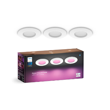 Set 3 plafoniere LED smart Philips Hue Slim S White 3x8.3W 3x1000lm White and Color Ambiance Wifi BT Zigbee