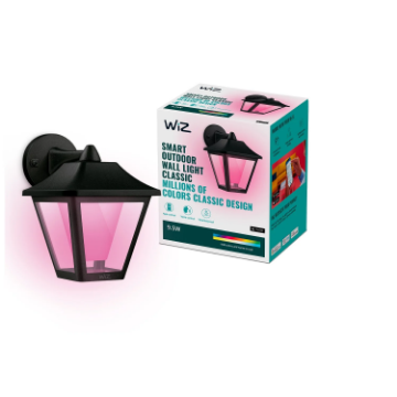 Aplica LED inteligenta exterior WiZ Connected Classic Black 9.5W 600lm RGBW Wifi