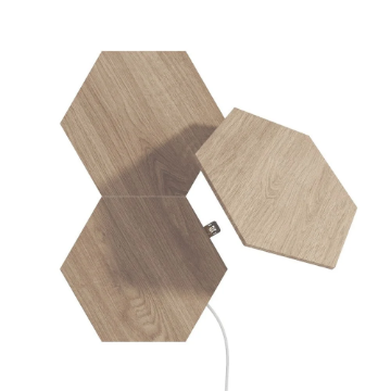 Kit 13 panouri inteligente Nanoleaf Elements Hexagons Wood Look Wifi 