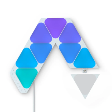 Starter Kit 9 panouri LED RGBCW inteligente Nanoleaf Shapes Triangles Grey
