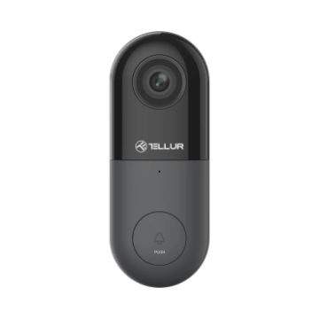 Videointerfon inteligent PIR Tellur black wired rezolutie FullHD 1080P 12-24V IP54 Wifi