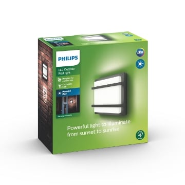 Aplica LED exterior antracit Philips Petronia 12W 1200lm lumina neutra PC02792