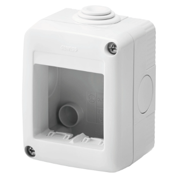 Doza aparat orizontala Gewiss System GW27002 aparenta 2 modul alba IP40 
