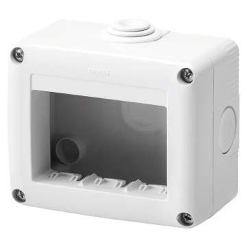 Doza aparat orizontala Gewiss System GW27003 aparenta 3 modul alba IP40 