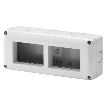 Doza aparat orizontala Gewiss System GW27005 aparenta 6 module alba IP40 
