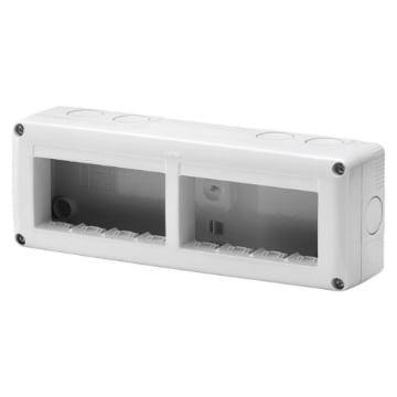 Doza aparat orizontala Gewiss System GW27006 aparenta 8 module alba IP40 