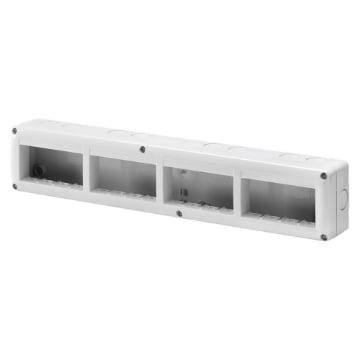 Doza aparat orizontala Gewiss System GW27008 aparenta 16 module alba IP40 