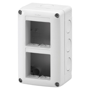 Doza aparat verticala Gewiss System GW27021 aparenta 4 module alba IP40