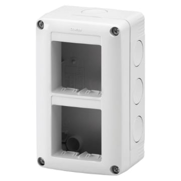 Doza aparat verticala Gewiss System GW27021 aparenta 4 module alba IP40
