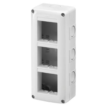 Doza aparat verticala Gewiss System GW27022 aparenta 6 module alba IP40
