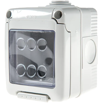 Doza aparat orizontala Gewiss System GW27042 aparenta 2 module alba IP55