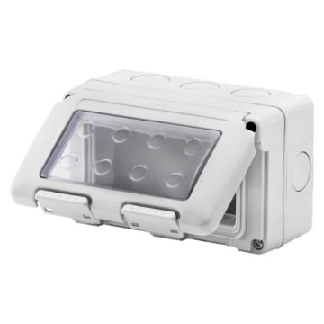 Doza aparat orizontala Gewiss System GW27044 aparenta 4 module alba IP55
