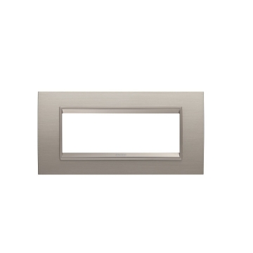 Rama decorativa Gewiss Chorus Lux 6 module Brushed Aluminium GW16206XS