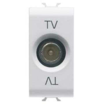 Priza modulara Gewiss Chorus GW10371 TV/SAT directa Conector Mama 1 Modul 0DB alb lucios
