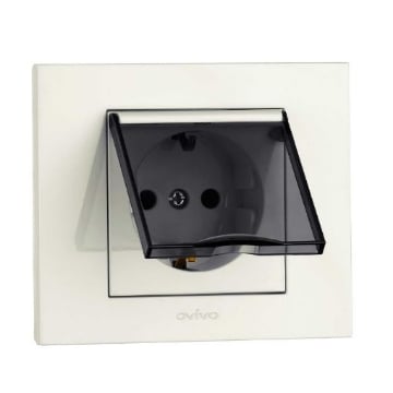 Priza capac Schuko Ovivo protectie copii Grano ST Alb