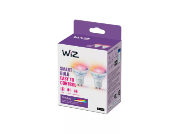 Set becuri LED inteligente WiZ Connected RGBW 4.7W (50w) GU10 PAR16 345lm WiFi Matter Control Vocal