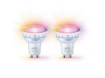 Set becuri LED inteligente WiZ Connected RGBW 4.7W (50w) GU10 PAR16 345lm WiFi Matter Control Vocal
