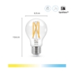 Set 2 Becuri LED inteligente WiZ Connected Filament 7W (60w) E27 A60 806lm 2700-6500K | Compatibil asistenti vocali