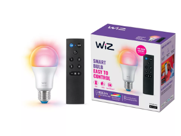 Bec LED inteligent cu telecomanda WiZ Connected RGBW 9W (60w) E27 A60 806lm WiFi Matter Control Vocal