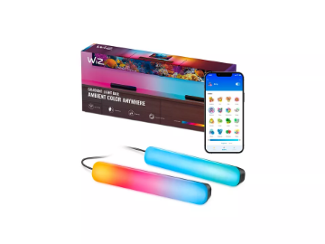 WiZ Connected Set lampi LED inteligente negre RGBIC 30cm 8.2W Matter WiFi Bluetooth Control Vocal