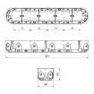 Doza 5 aparate rigips / 213x72x45 mm