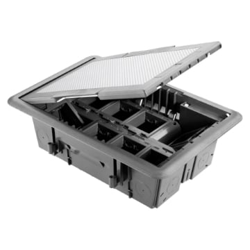 Doza pardoseala Gewiss GW24616 16 module cu capac inox 212x98x320mm montaj incastrat