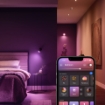 PHILIPS Hue Starter Kit Becuri LED Inteligente GU10 White and Color Ambiance 3x6.5W 400lm Hue Bridge Pro Dimmer Matter Bluetooth