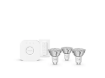 PHILIPS Hue Essential Starter Kit 3 Becuri Inteligente LED GU10 4.7W (50W) 345lm Bridge v2 Dimmer Switch RGBW