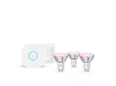 PHILIPS Hue Essential Starter Kit 3 Becuri Inteligente LED GU10 4.7W (50W) 345lm Bridge v2 Dimmer Switch RGBW