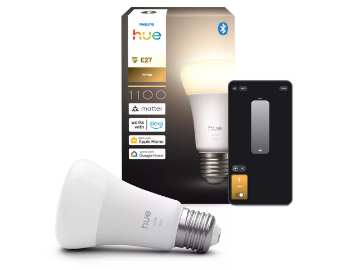 PHILIPS Hue Bec Inteligent LED White E27 9.5W(75W) 1100lm A19 2700K Alb Cald | Iluminat interior reglabil Bluetooth Voce