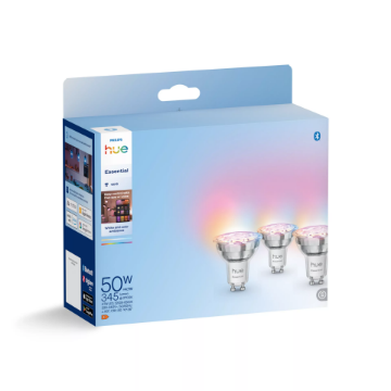 PHILIPS Hue Essential Set 3 Becuri Inteligente LED GU10 4.7W (50W) 345lm RGBW 2200-6500K