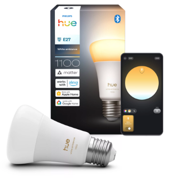 PHILIPS Hue White Bec Inteligent LED 8.1W (75W) E27 A19 1100LM 1000-20000K Lumina Alba Reglabila | Iluminat Interior Smart