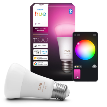PHILIPS Hue White and Color Ambiance Bec Smart LED RGBW 9W (60W) E27 1100lm A60 1000-20000K Chromasync | Iluminat Interior Smart