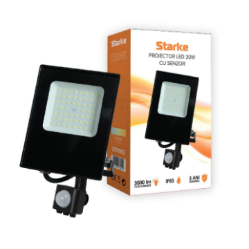 Proiector LED cu senzor 30W 3000lm 6500K IP65