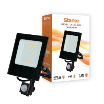 Proiector LED cu senzor 50W 5000lm 6500K IP65