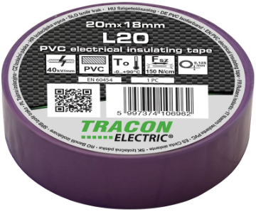 Banda izolatoare TRACON 20M PVC Violet izolatie electrica cabluri conductori