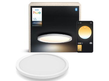 Imagine PHILIPS Hue Aurelle Panou LED Inteligent Rotund 39.5CM 2450LM White Ambiance IP20 BT Zigbee Aluminiu Alb Mat