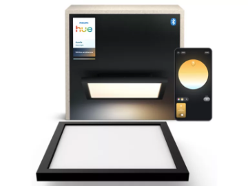 Imagine Panou LED smart PHILIPS Hue Aurelle 30x30cm negru 19W 1940lm White Ambiance
