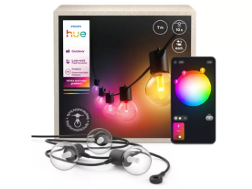 Imagine PHILIPS Hue Festavia Ghirlanda Exterior Fara PSU 21m 30 Globuri LED 50lm 1000-20000K RGBW IP65 Lightguide Chromasync