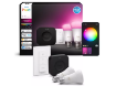 Imagine PHILIPS Hue Starter Kit 2 Becuri LED Inteligente E27 A60 1100LM White and Color Ambiance Dimmer Switch Hue Bridge Pro Motion Aware BT Zigbee