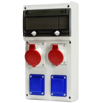 Imagine Tablou Precablat SCAME 632.RO0025 8 Module Montaj Aparent 2x16A Schuko 1x16A 1x32A 3P+N+E IP44
