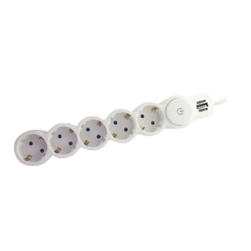 Imagine Prelungitor 5 Prize 3m Intrerupator 2xUSB 3x1.5mm CP Alb STARKE ST01473