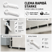 Imagine Clema Rapida Surub 10mm STARKE ST00559 Set 100buc Fixare Cablu Plastic Alb