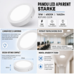 Imagine Panou LED Aparent Rotund 18W 6500K 22cm STARKE ST00562 1440lm IP20