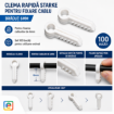 Imagine Clema Rapida Bradut 6mm STARKE ST00552 Set 100buc Fixare Cablu Plastic Alb